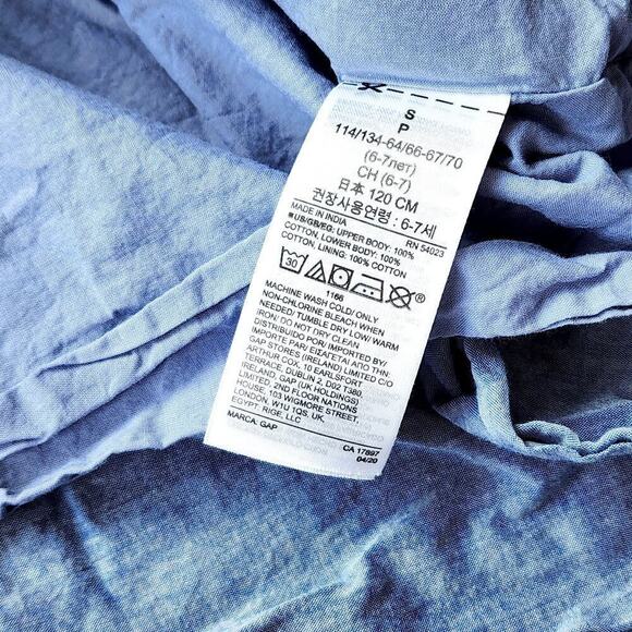 Girls Small 6-7 Sundress Red White & Blue Patriotic Chambray Racerback - Picture 4 of 4